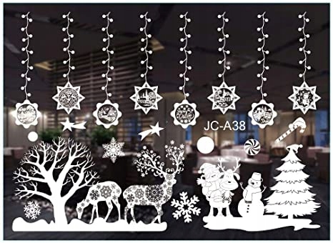 NAKLEJKI NA OKNO ŚWIĄTECZNE BAŁWAN ŚNIEŻYNKI