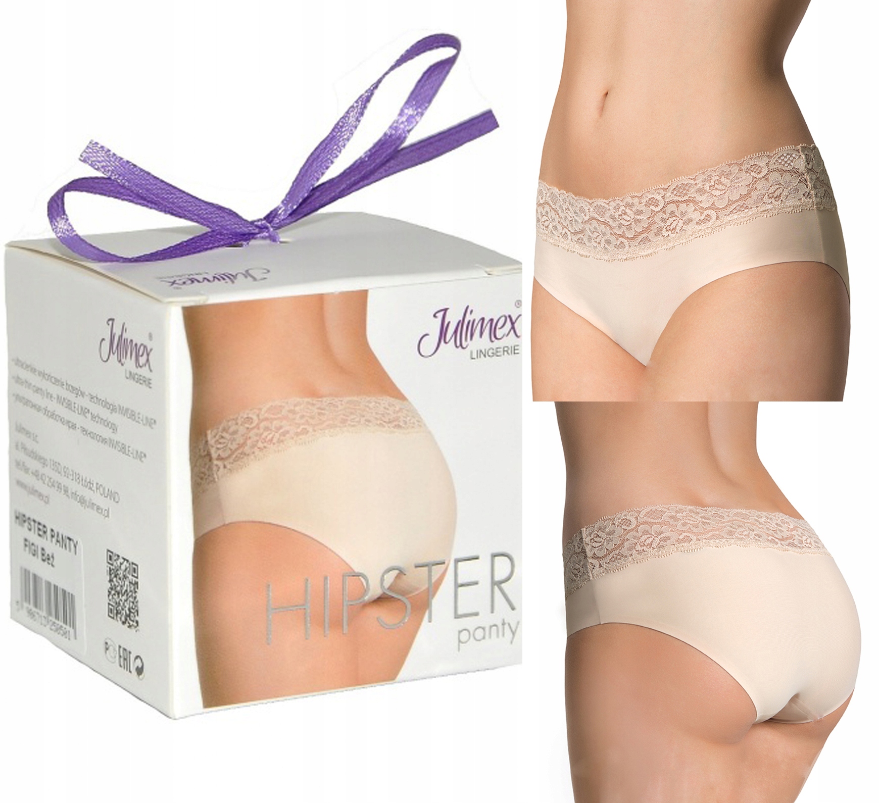 

julimex Hipster panty Figi bezszwowe Beż L