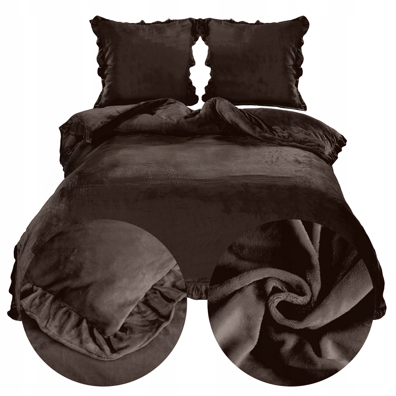 Posteľná Bielizeň s volánikom 200x220 3 ks Obliečky 70x80 Mikrovlákno Plyšový medvedík Erva