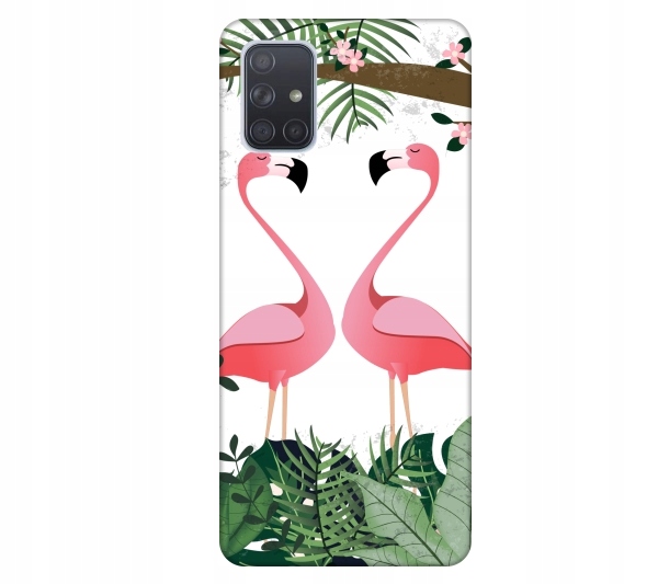 

Etui wzory do Samsung Galaxy A71 Flamingi lato tro