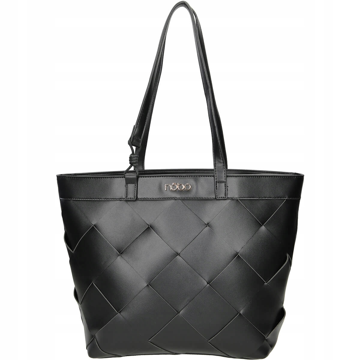 

Nobo duża czarna torba shopper przeplatana