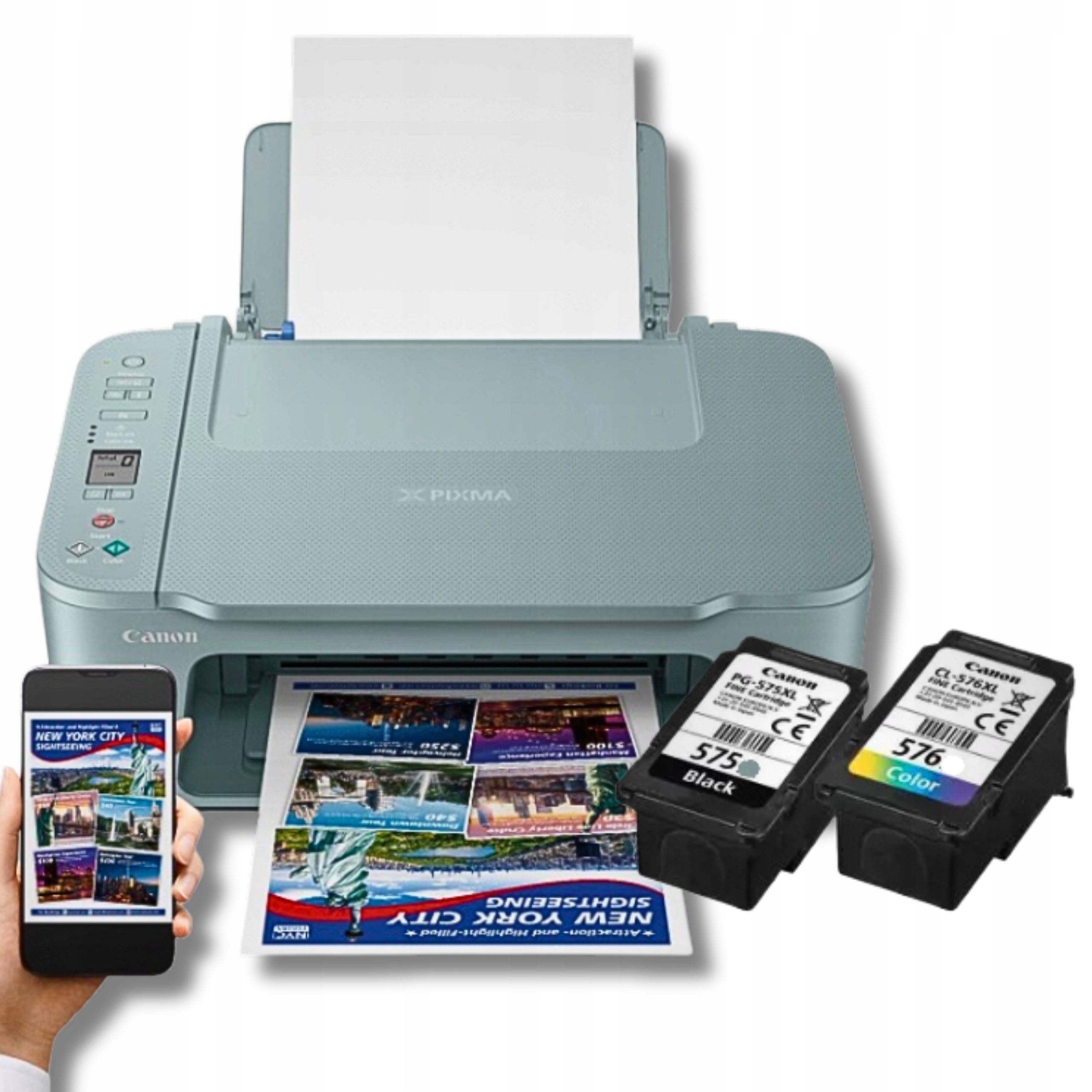 Inkoustová multifunkční tiskárna (barevná) Canon TS3750i startovací inkousty