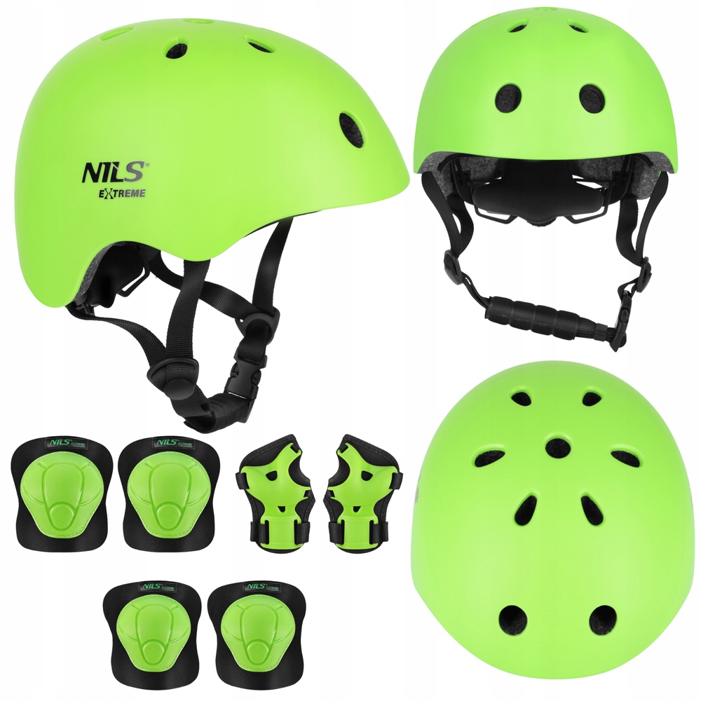 Kask Rowerowy Orzeszek Regulowany Dla Dziecka Nils 52-56 cm Ochraniacze S