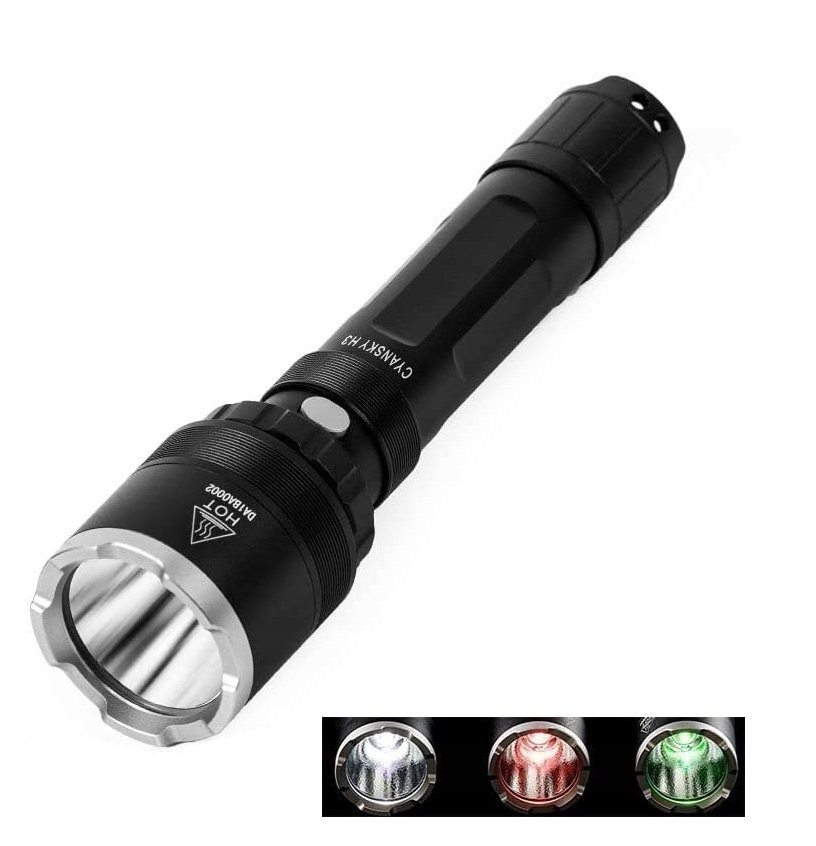 Cyansky H3 - Latarka Taktyczna myśliwska 3 kolory!