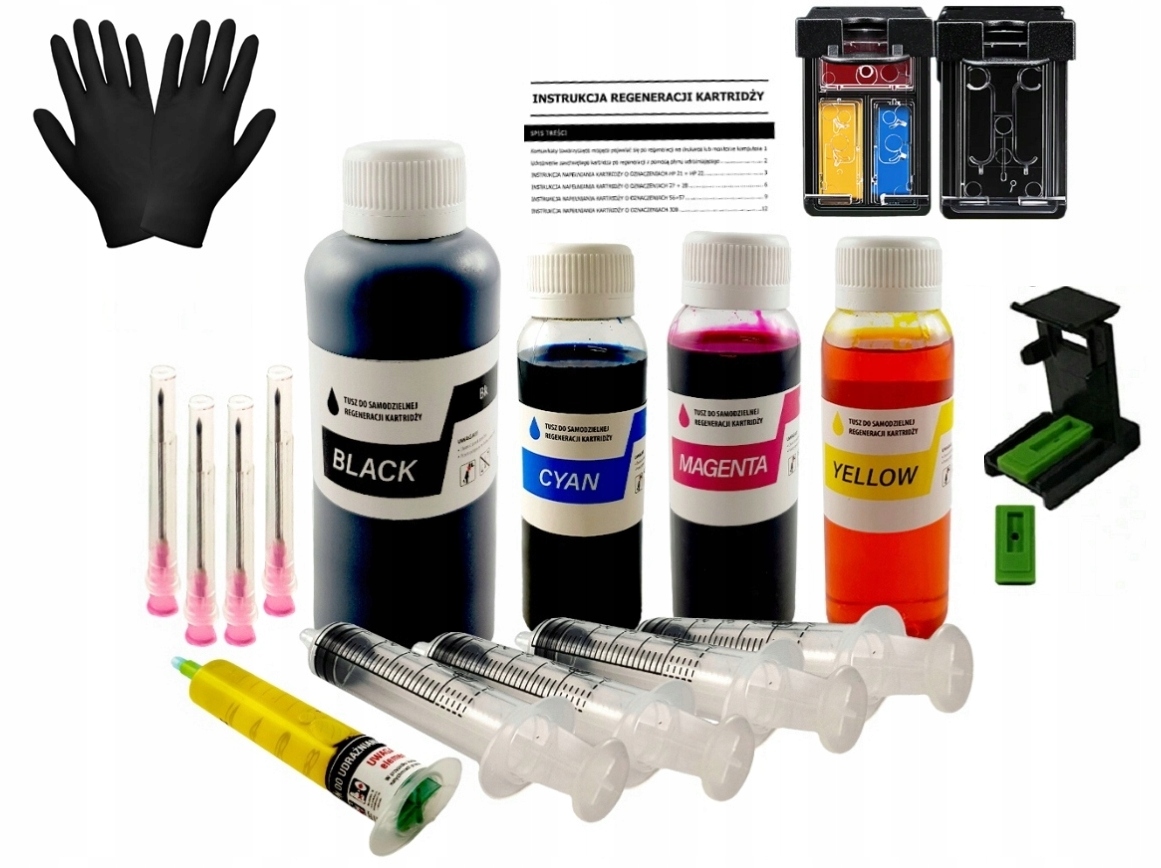 Tusz DO HP 304 305 301 302 650 652 703 + KLIP PŁYN