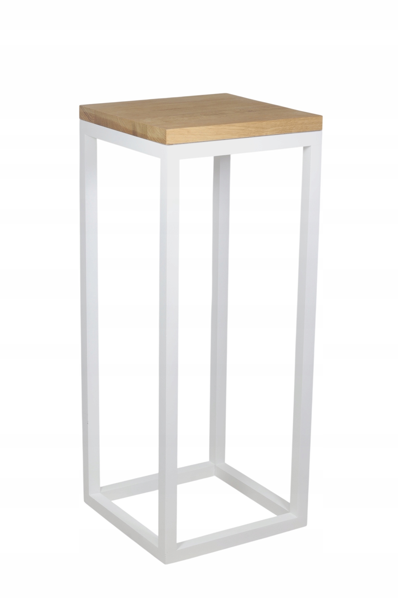 Stojanový Květináč velký Stojan Na Květiny 62 cm dubový dřevěný Bílý