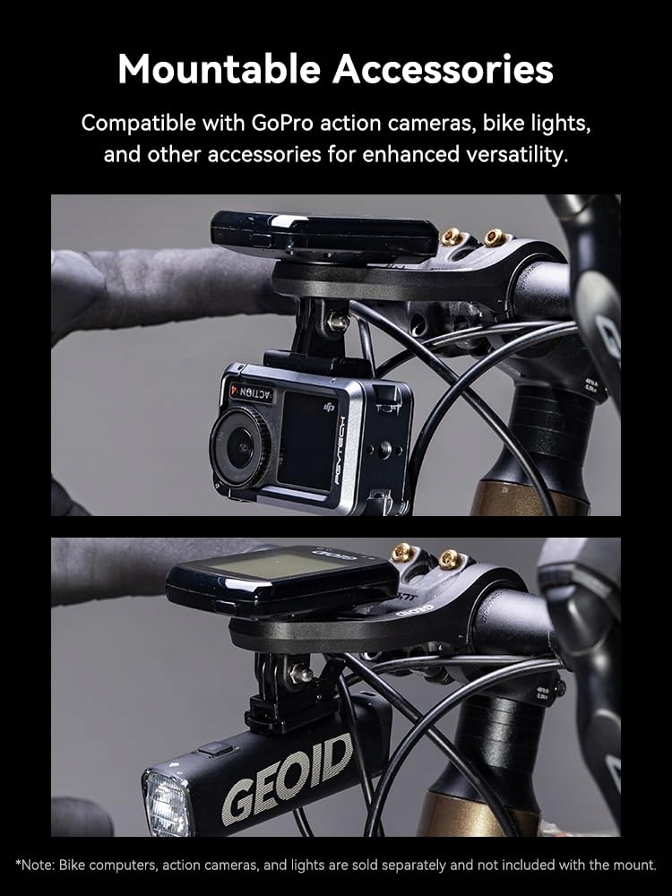 Uchwyt Rowerowy Licznika Garmin Wahoo GoPro Lampki Na Kierownicę GEOID — miniatura 5