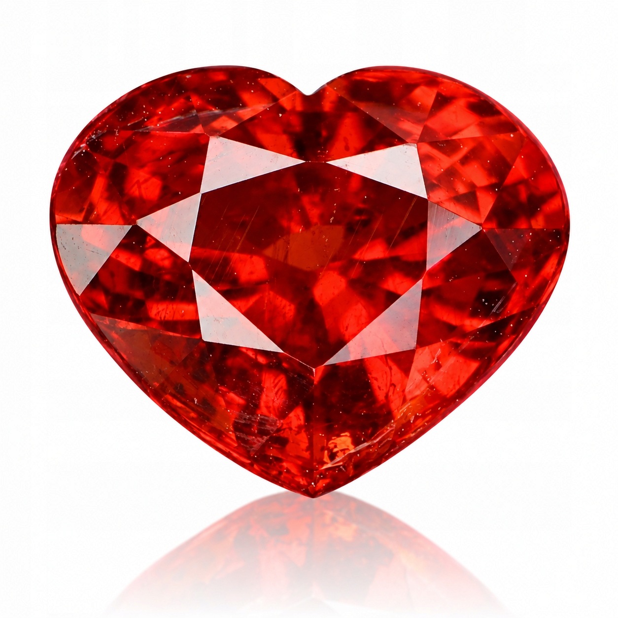 Přírodní granát Spessartyn 3.15 ct Srdce Namibie SI2 certifikát Wbd