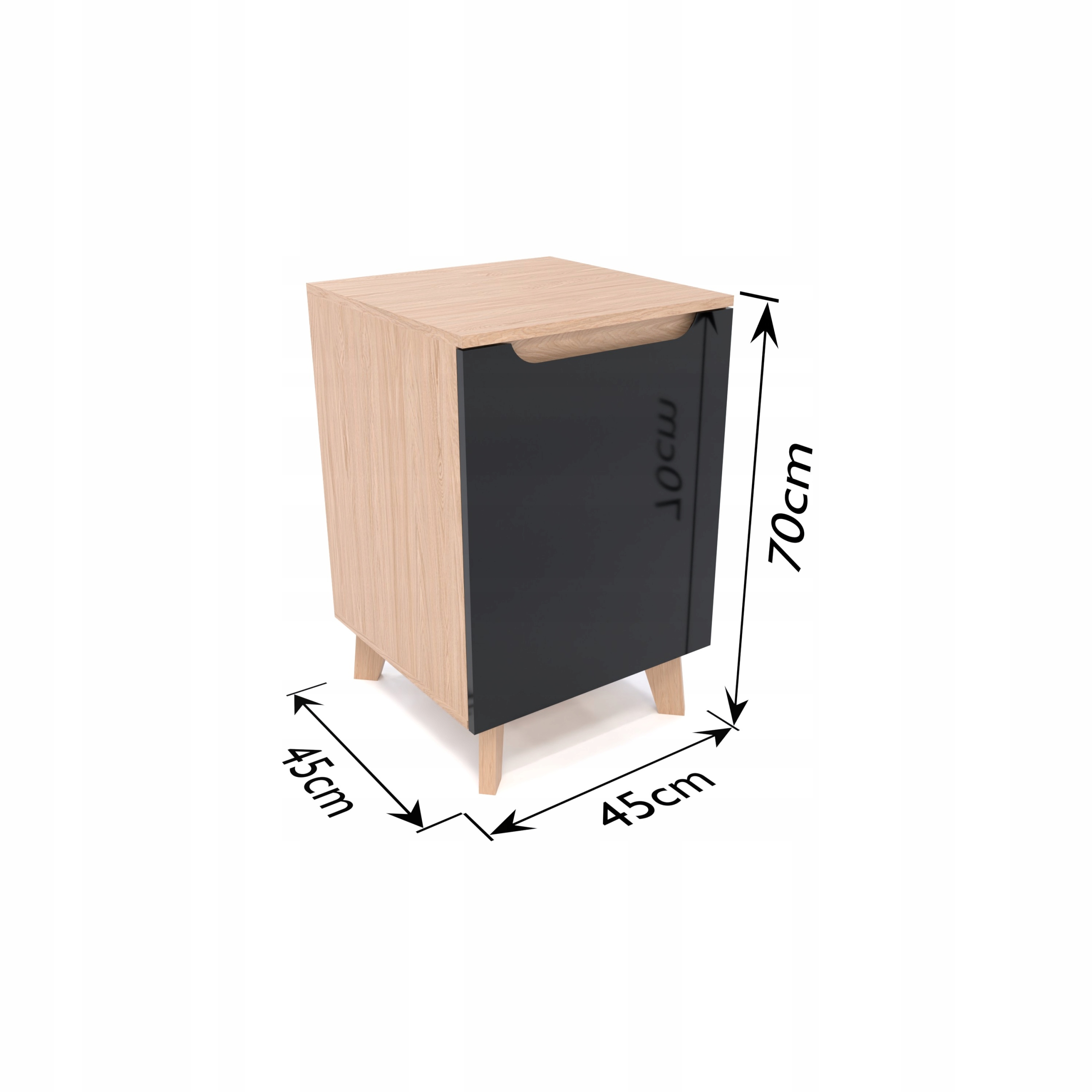 Skříňka Černá/dub 45 x 45 x 70 cm dub sluneční, Černá