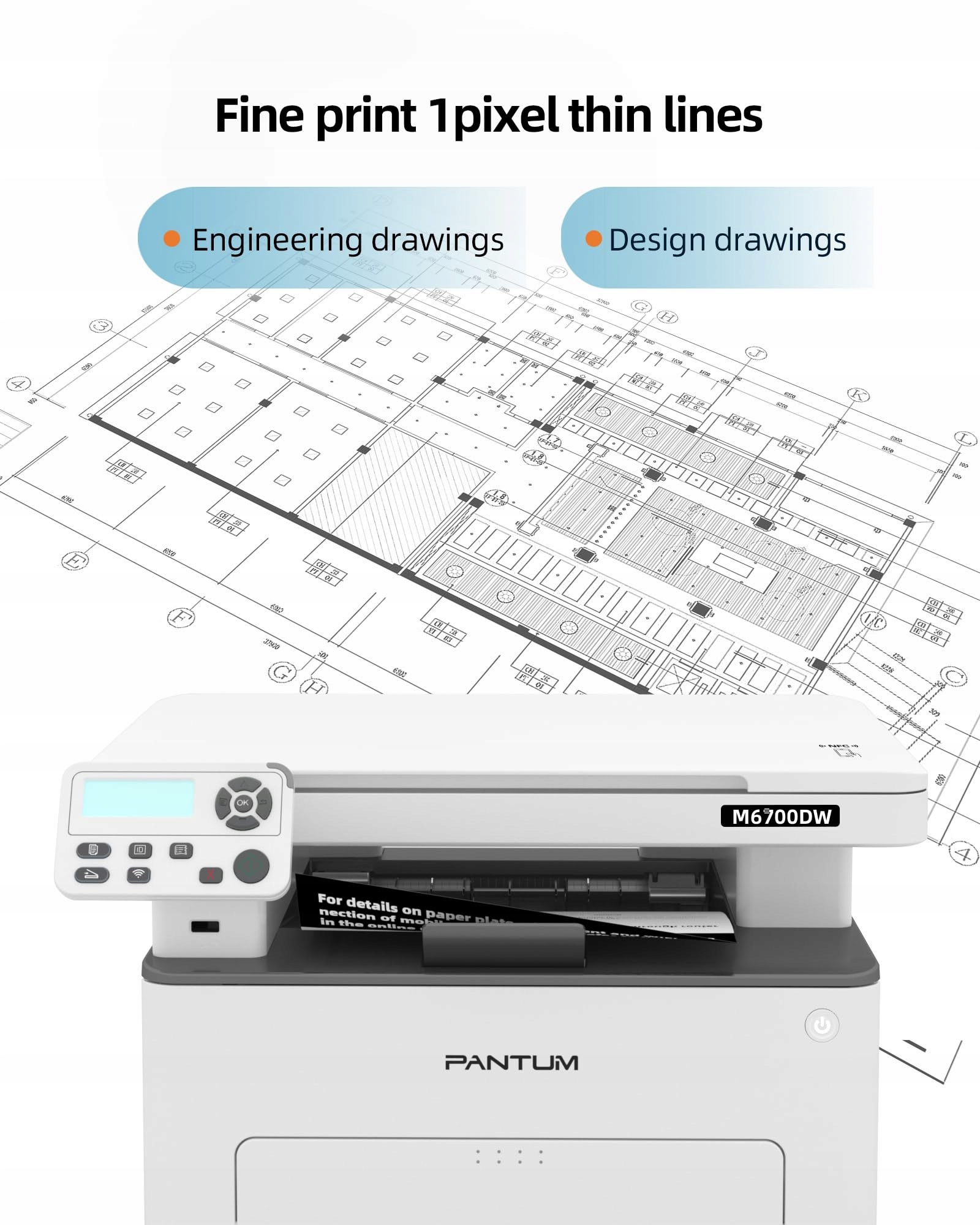 PANTUM M6700DW Drukarka Laserowa 3w1 Druk Kopiuj Skan WiFi USB Ethernet — miniatura 6