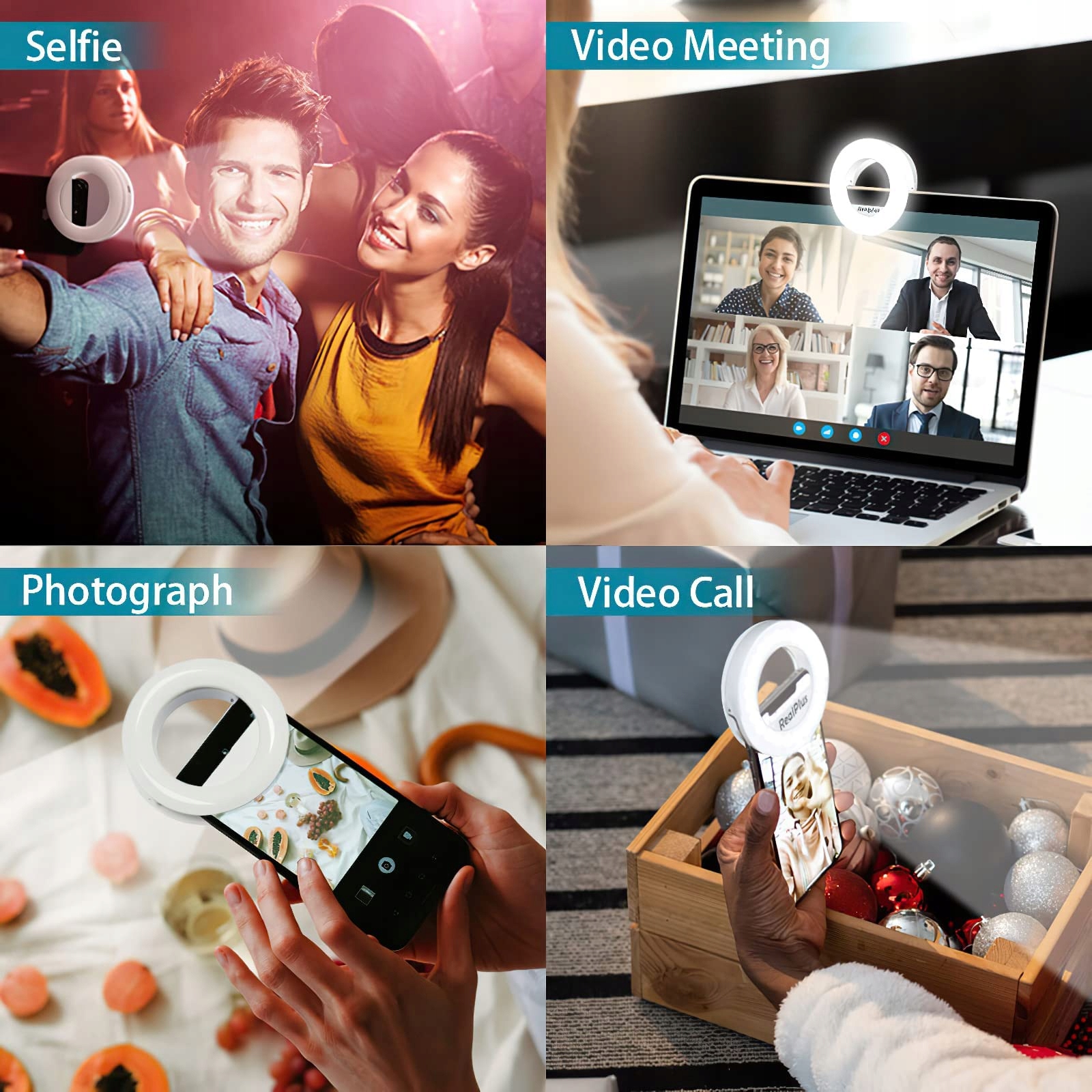 REALPLUS Lampa Selfie LED 40 Diod Do Telefonu Tabletu Laptopa Regulowana — miniatura 6