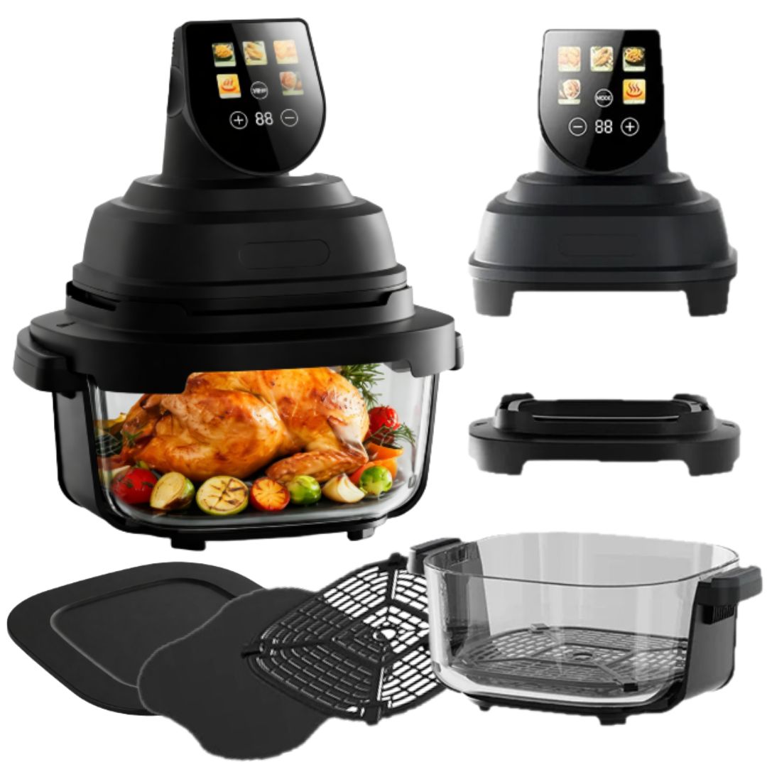 Fritéza Bez Oleja Air Fryer Sklenená Smart Dotyková Obrazovka 3-4L