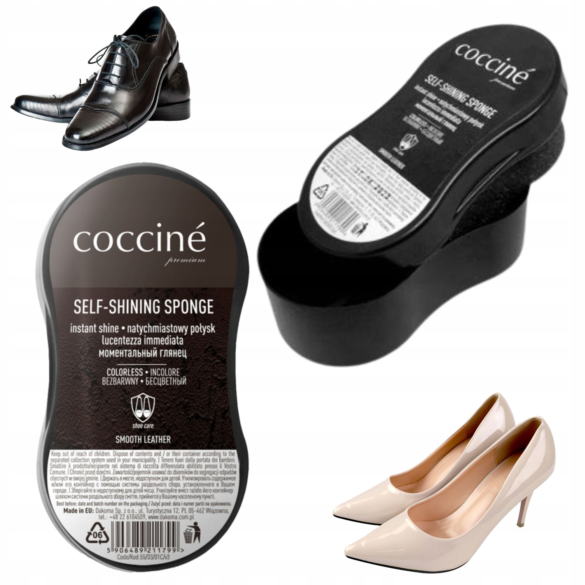 CZYŚCIK NABŁYSZ. DO BUTÓW W GĄBCE BEZB. (55/03/01C),COCCINE