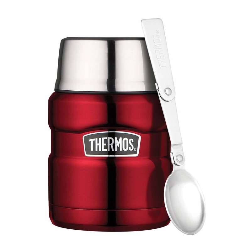 Termos obiadowy ze składaną łyżką i kubkiem Thermos Style 470 ml czerwony