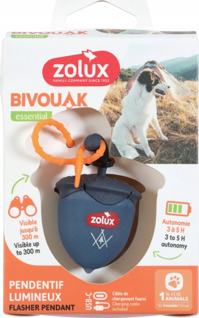 Levně Zolux Přívěsek na obojek Bivouak nebe ořech Usb