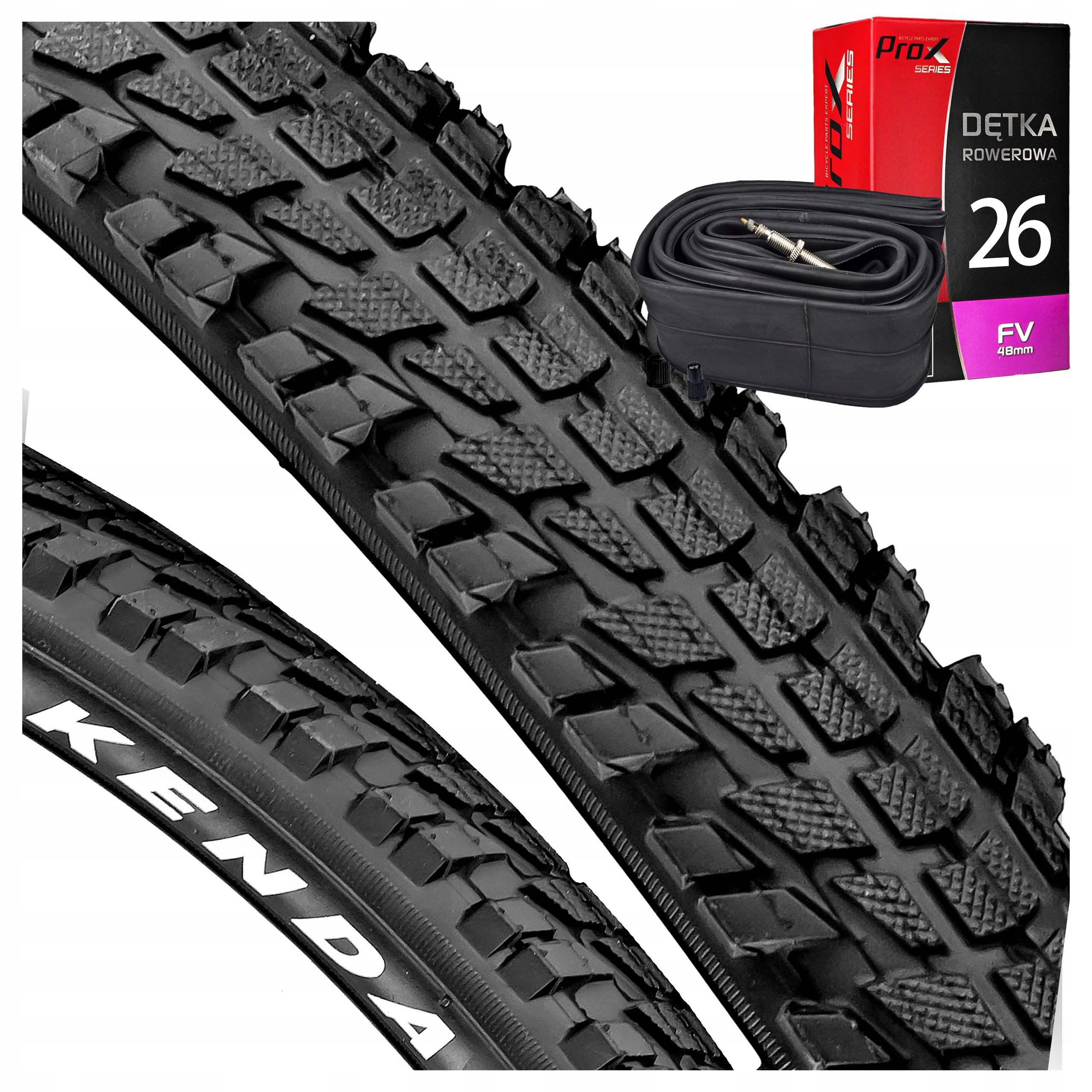 Opona Rowerowa Kenda K892 26x1,95 50-559 Dętka Prox Presta