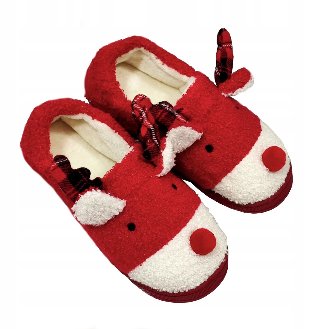 

Ciepłe Zimowe Kapcie Damskie Renifery 37