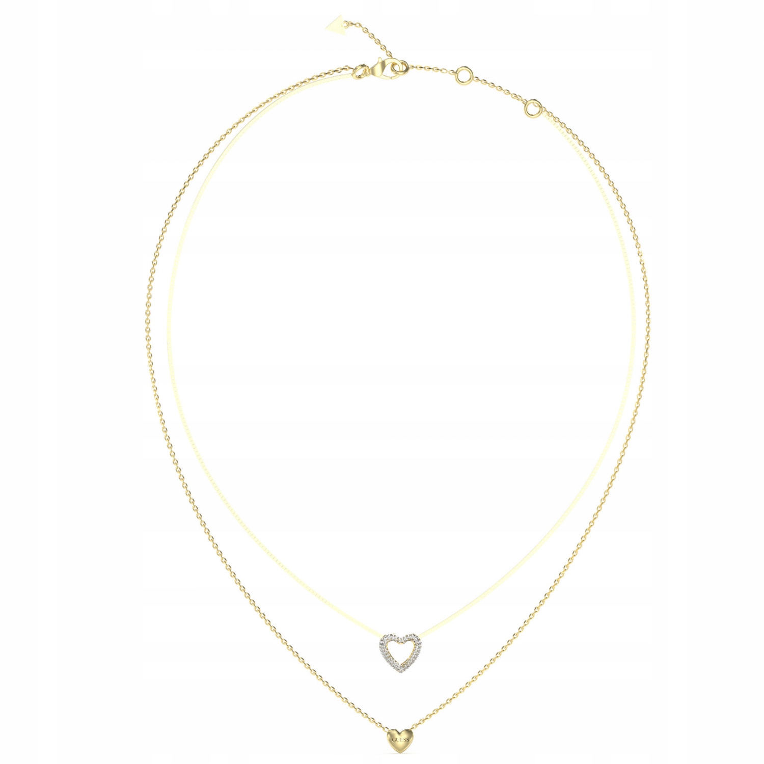Dámský zlatý náhrdelník Guess srdce 46 cm