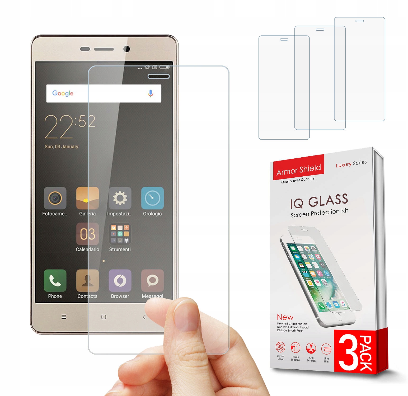 

3SZT Nietłukące Szkło Do Xiaomi Redmi 3S