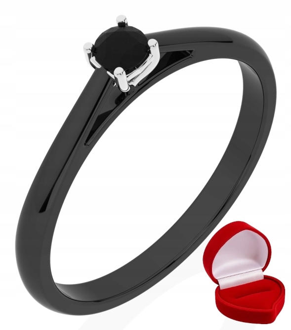 Prstýnek, černé zlato, černý diamant 0,09 ct R11