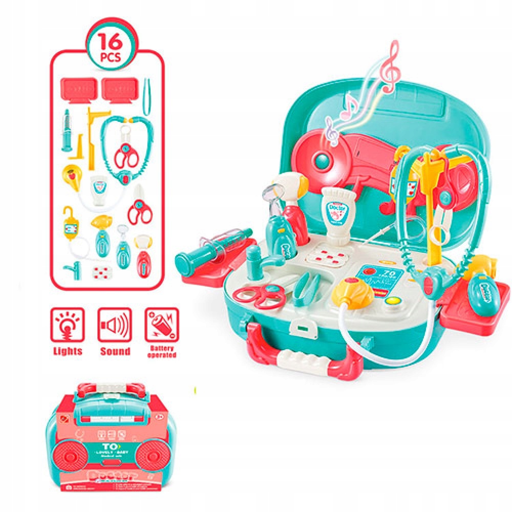 MAŁY LEKARZ DOKTOR W WALIZCE DUŻY ZESTAW ŚWIATŁO DŻWIĘK Bohater brak