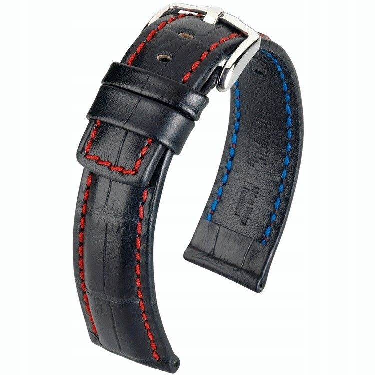 Černý kožený opasek 20 mm Hirsch Grand Duke 02528050-2-20 (L)