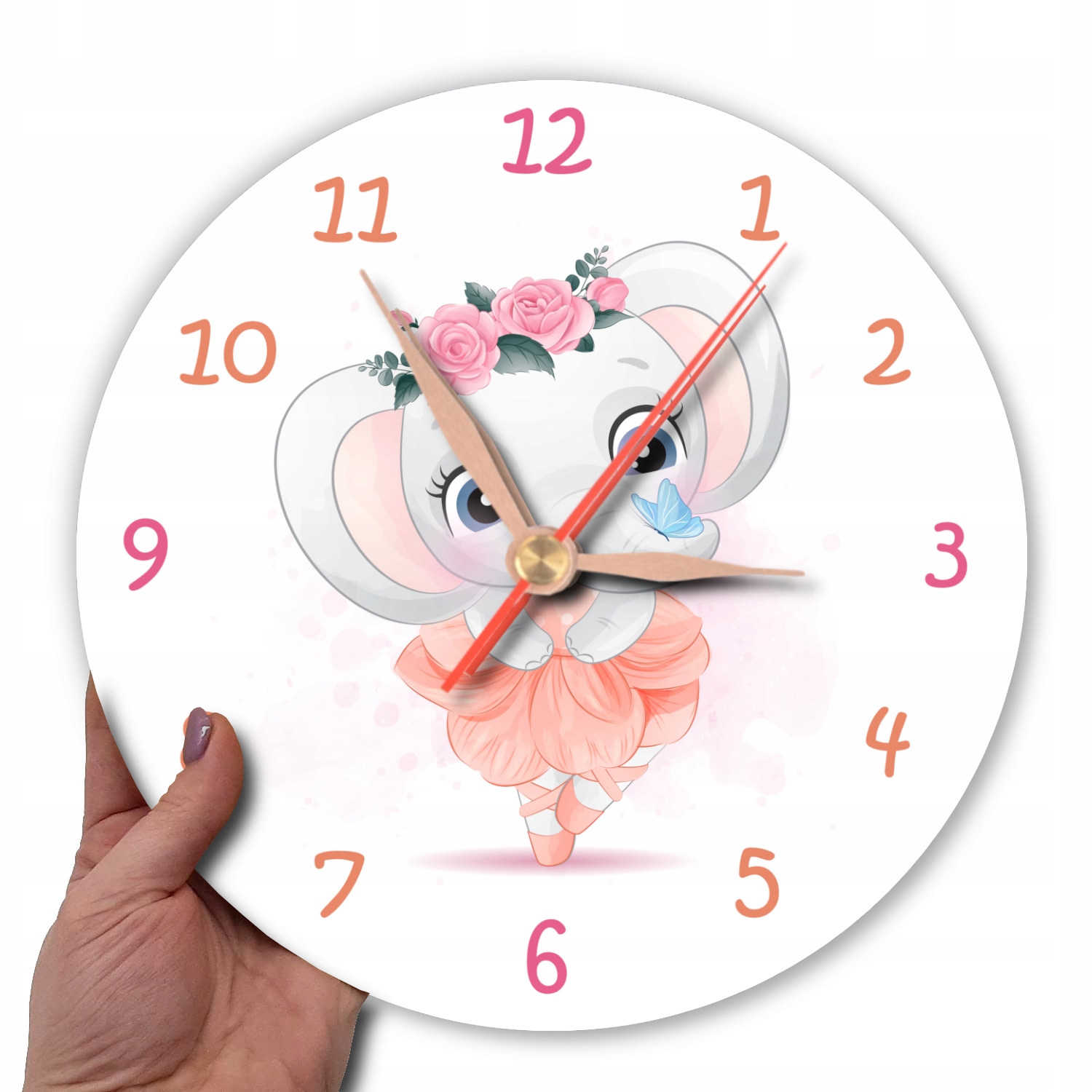 Cichy zegar ze słonikiem baletnicą dla dzieci Zasilanie baterie