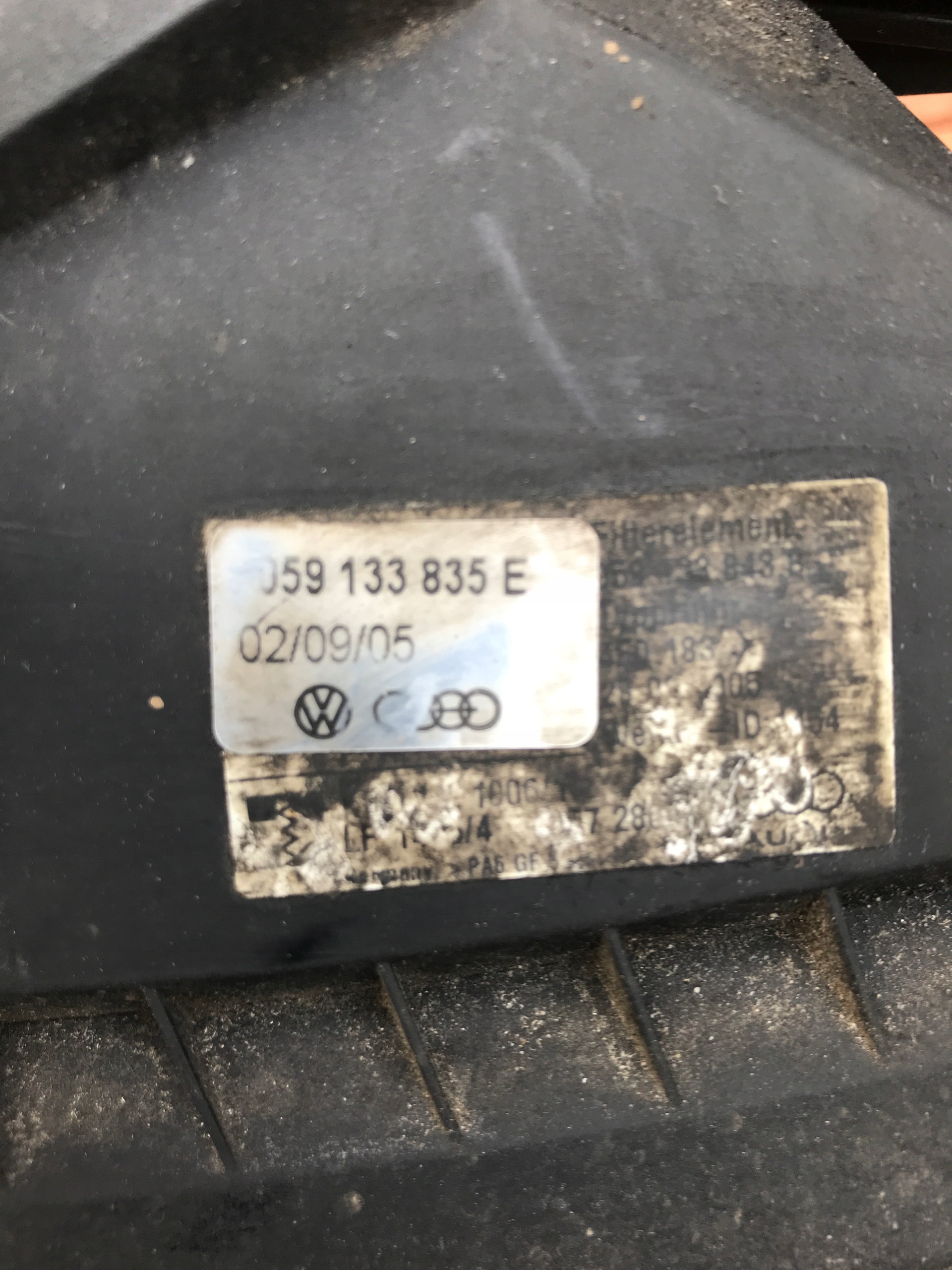 Gehäuse filter luft AUDI A6 C6 059133835E