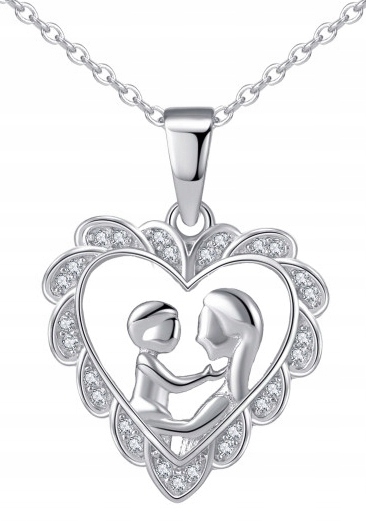 Stříbrný Řetízek S Dámským Řetízkem, Dárek Pro Matku A Dítě