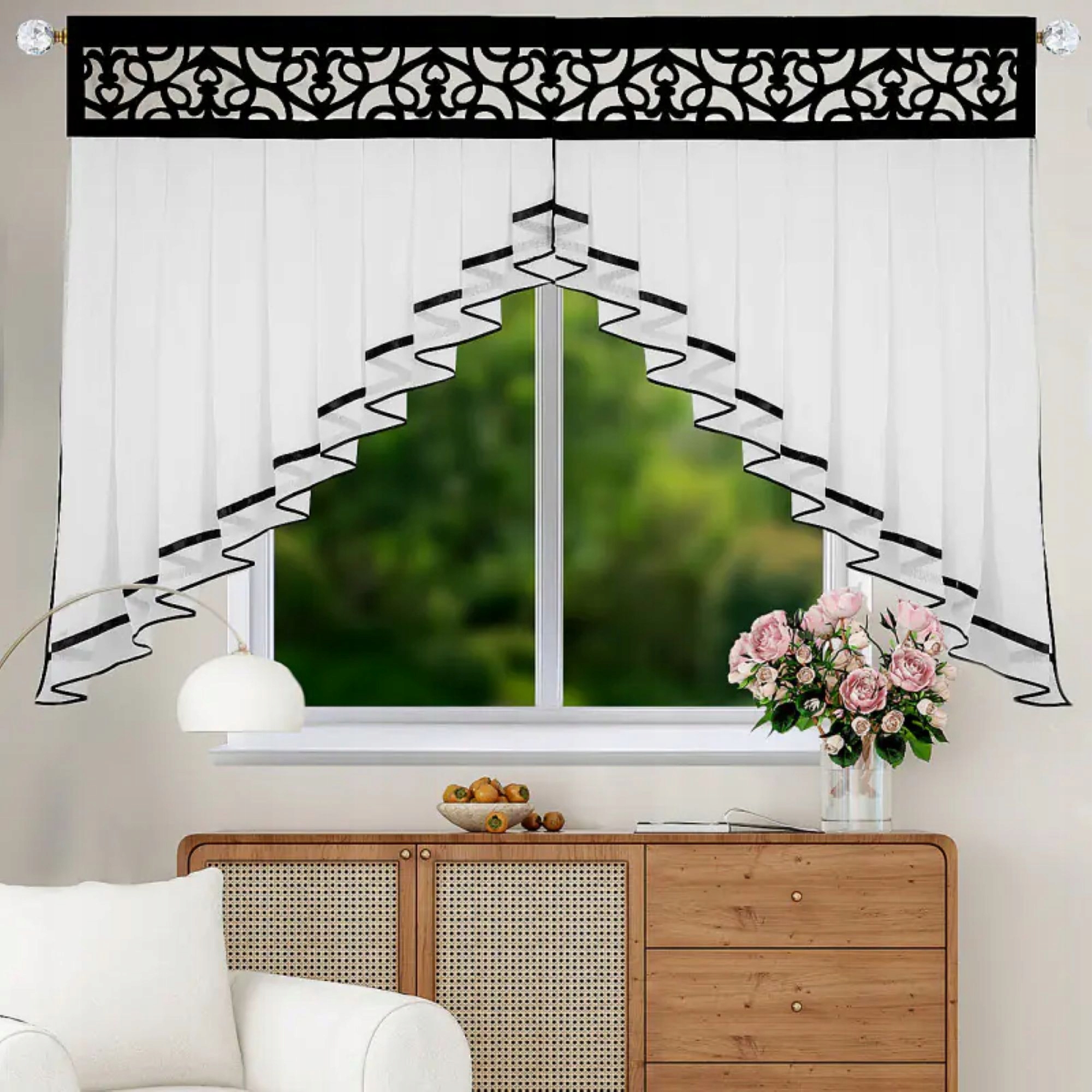 Firany Gotowe 150 X 100 CM Firanki Do Kuchni Panel Dekoracyjny