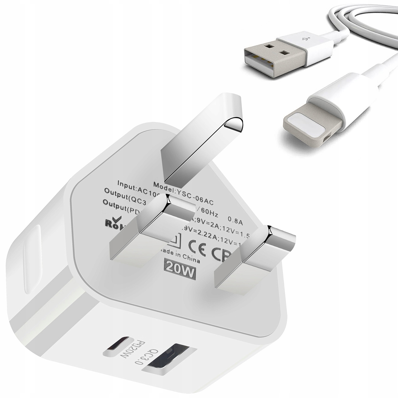 

Ładowarka Usb C Uk Angielska do Iphone Kabel 1M