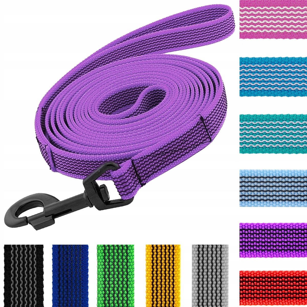 Smycz Dla Psa Mocna Gumowana Antypoślizgowa 10m