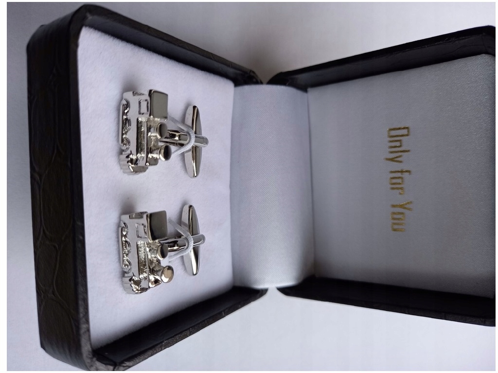 Stříbrné manžetové knoflíčky Lokomotiva Vláček