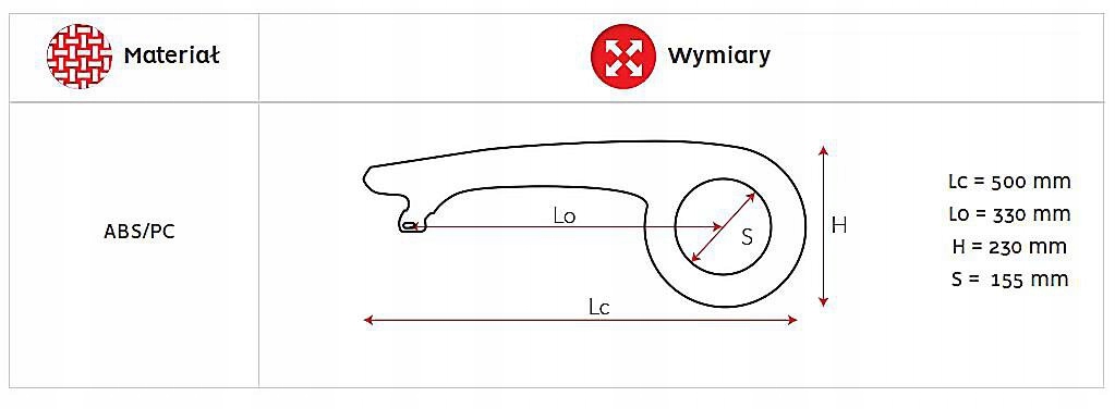 OSŁONA ŁAŃCUCHA PRZYDYMIANA/ CZARNA 48z Kod producenta LAN138
