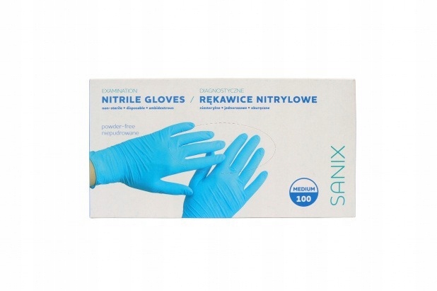 

Rękawice nitrylowe Sanix rozmiar Medium 100 sztuk
