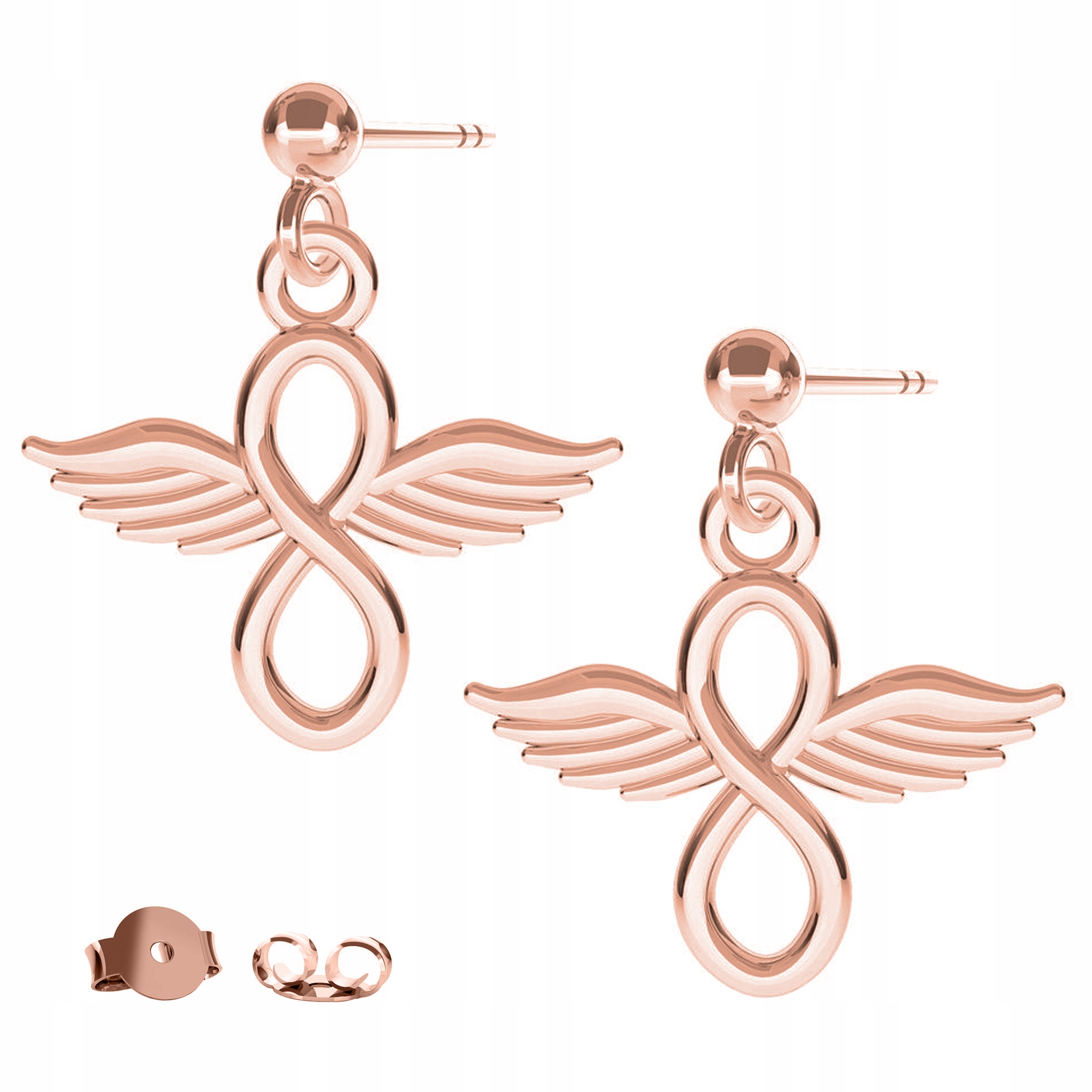 Náušnice Nekonečno růžové zlato 925