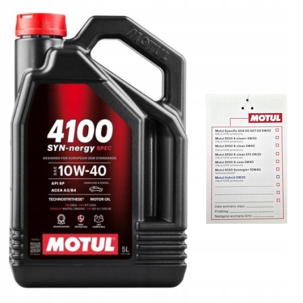 Olej Motul 4100 SYN-nergy Spec 10W40 5L 229.3 B71 RN0710 710 +zawieszka