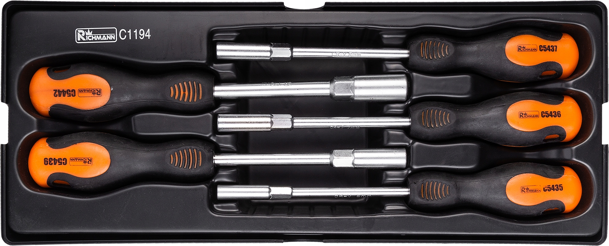 C1194 ZESTAW 5 sztuk wkrętaków nasadowych WKŁAD Kod producenta Corona Richmann C1194