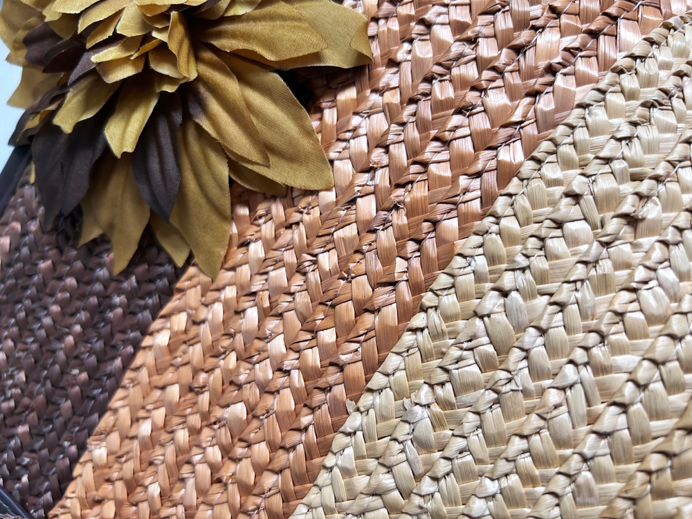 TOREBKA SŁOMKOWA KOSZYK PLAŻOWY SASZETKA BRĄZOWY HANDMADE A4 Płeć kobieta