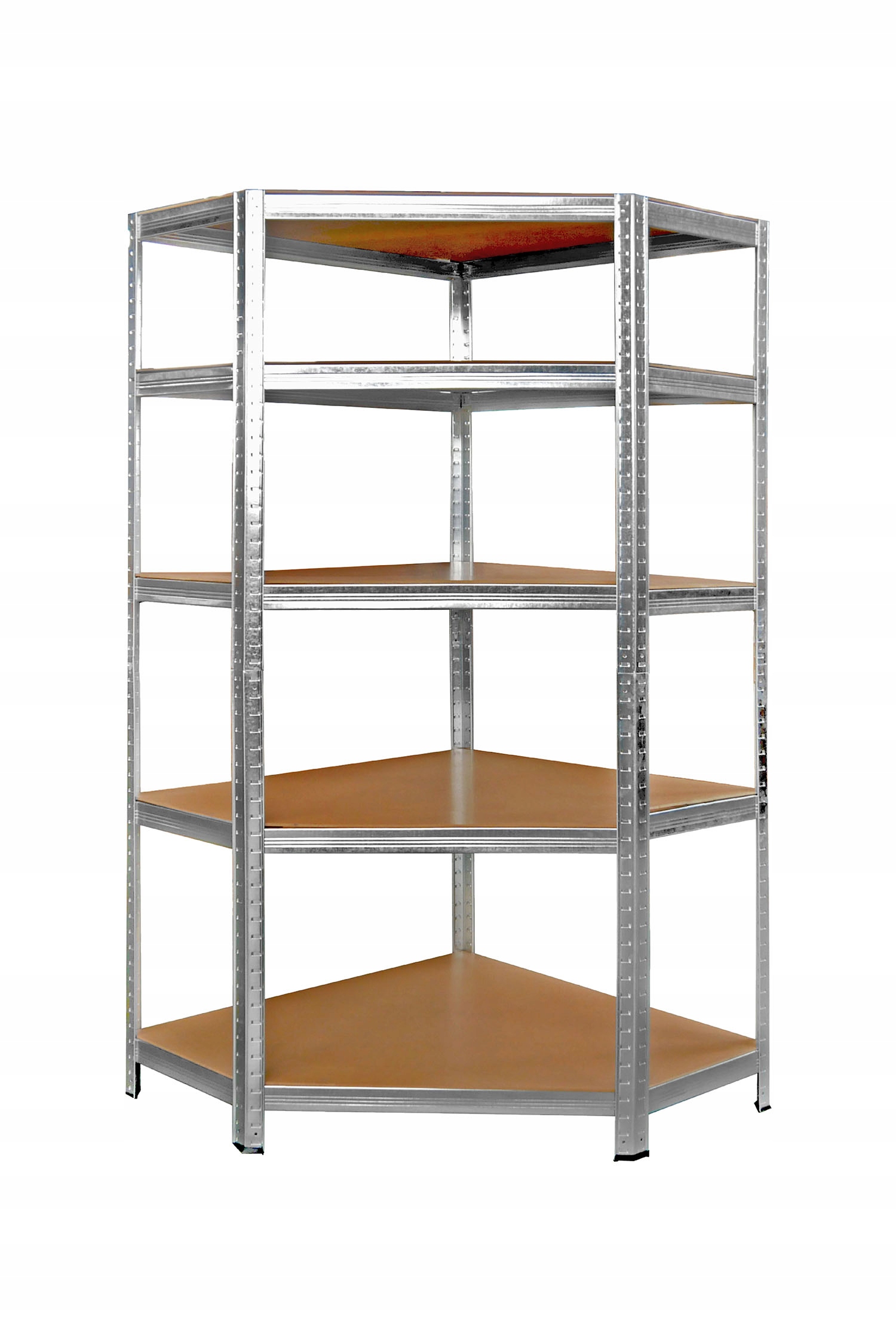 Rohový Skladový Regál kovový 5 Polic 180x90x40 cm garáž sklad sklep
