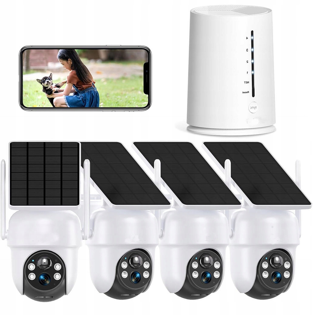 Monitorovací Sada 4 Wifi Kamera 4MPX Full Hd Detekce Pohybu Aplikace Arcctv
