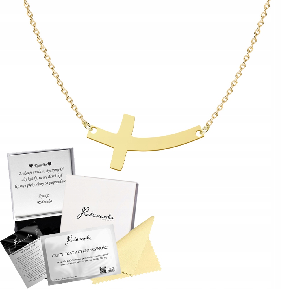 Zlatý náhrdelník Celebrity Křížek Kříž Stříbro 925 Dárek Šperky