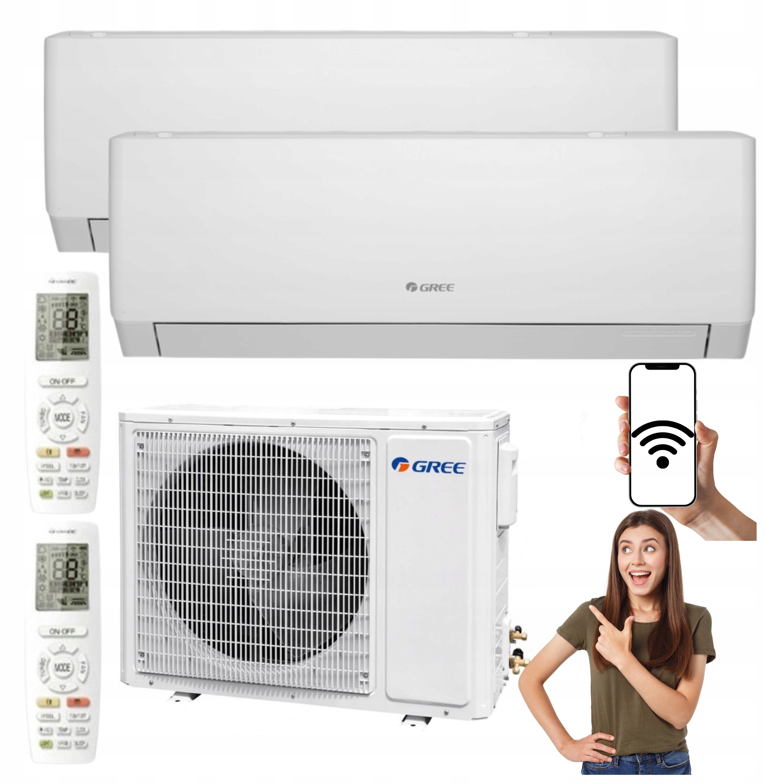 Domácí klimatizátor s funkcí Multisplitového Ohřevu Gree Pular 2,6 kW 3,2 kW Wifi