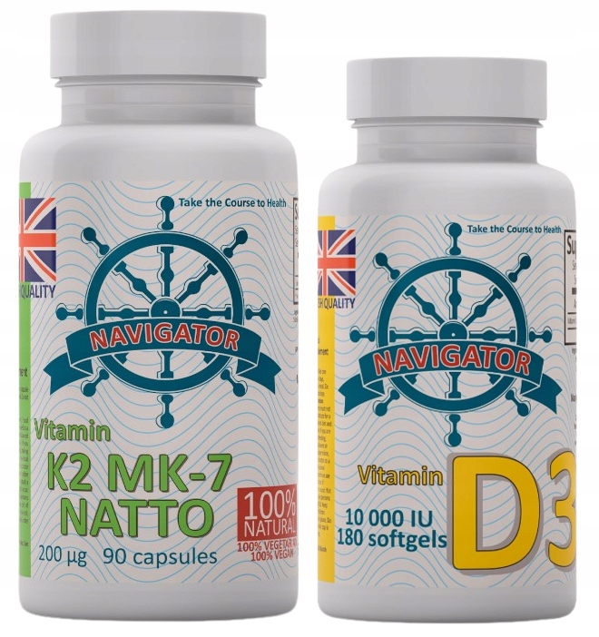 Navigator Vitamín D3 180 kaps. + K2 MK-7 90 kaps. Zdravé zuby Imunita