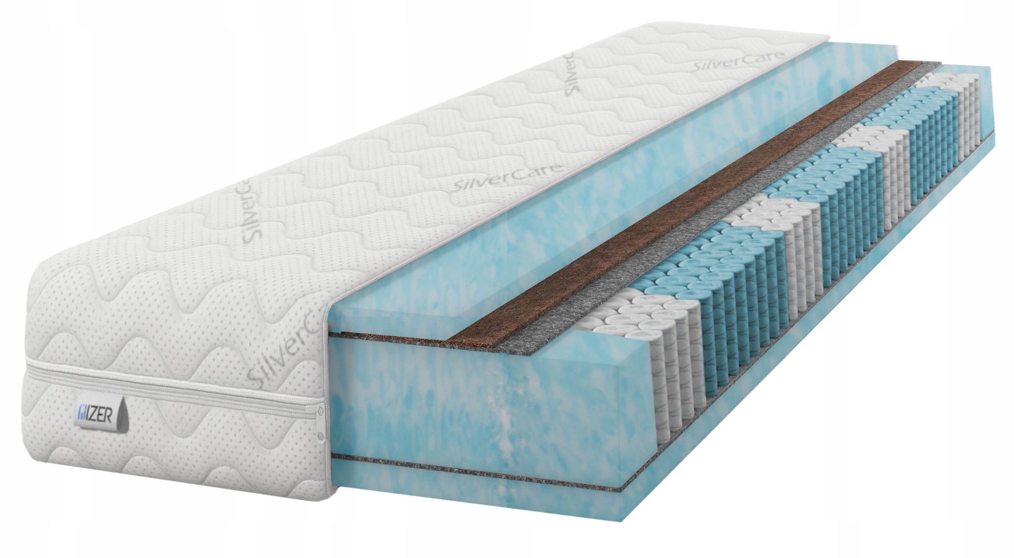 Pružinový matrac 120x200 Multipocket Kokos T30 H3 H4 tvrdý