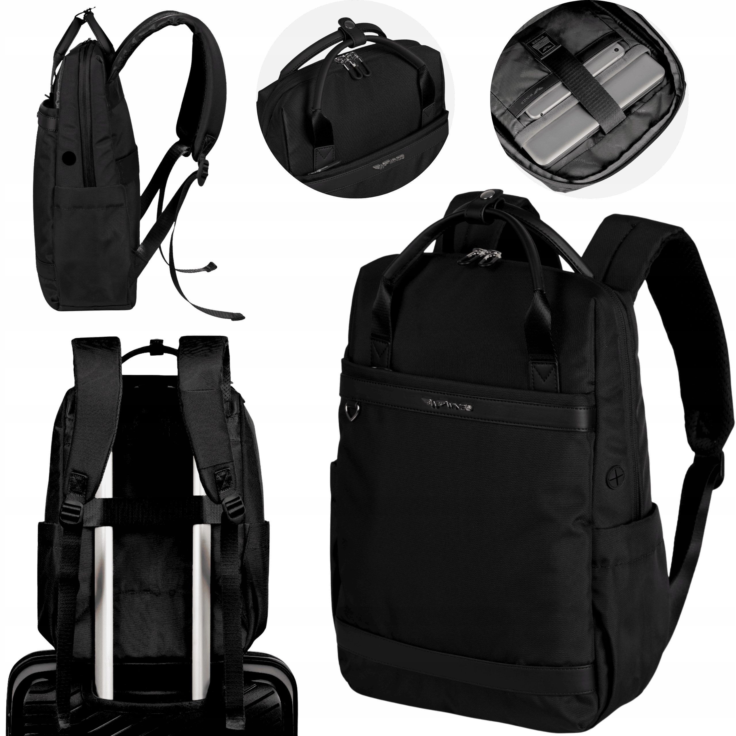 Plecak do samolotu Ryanair Wizzair miejski damski Wings laptop do pracy