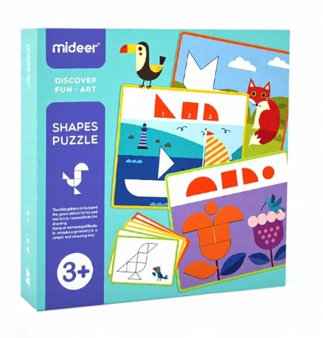 

Mideer puzzle edukacyjne układanka kształty 3+
