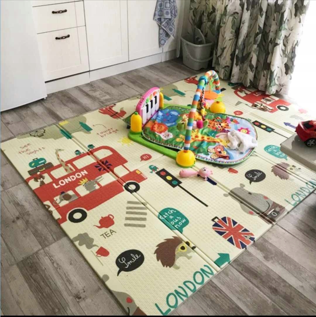 mega Duża DWUSTRONNA MATA piankowa EDUKACYJNA SKŁADANA 200 x 150 cm XPE Marka Bobo-San