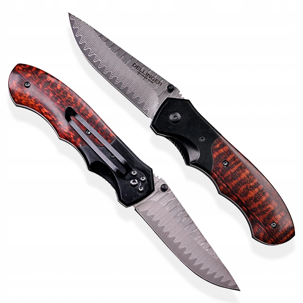 Lovecký zavírací damaškový nůž Dellinger Hunter Snake Wood