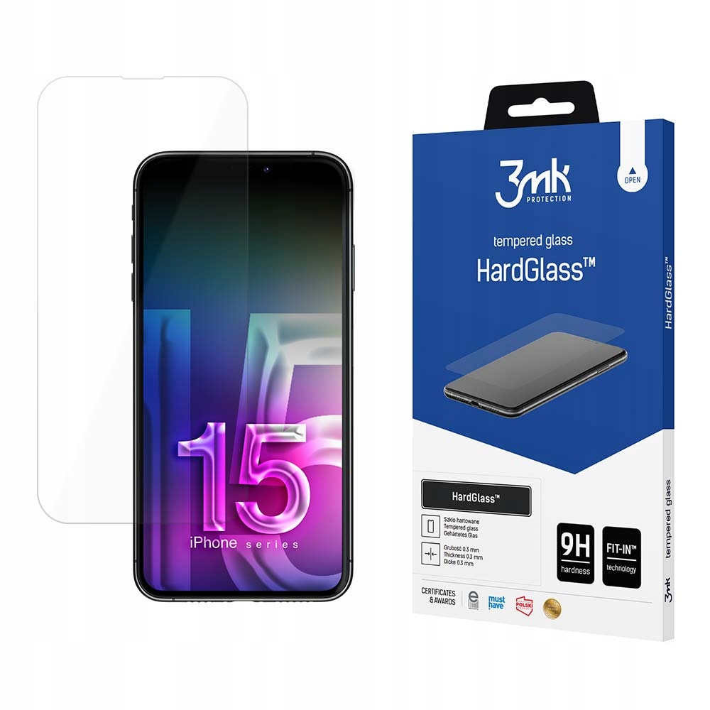 Szkło 9H 3mk HardGlass™ na iPhone 15 Plus 3mk Protection